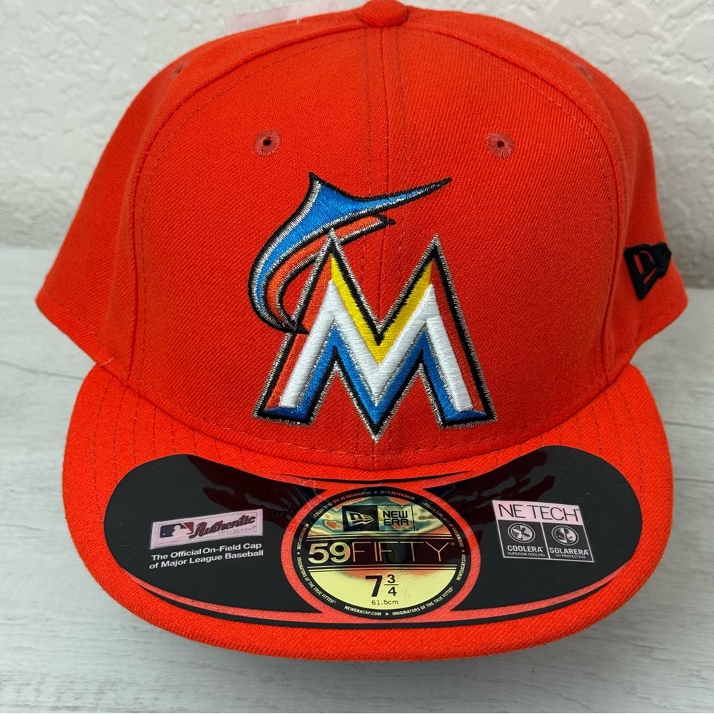 MLB Florida Marlins New Era Men's Baseball Cap 59FIFTY Fitted Cap Size 7 3/4